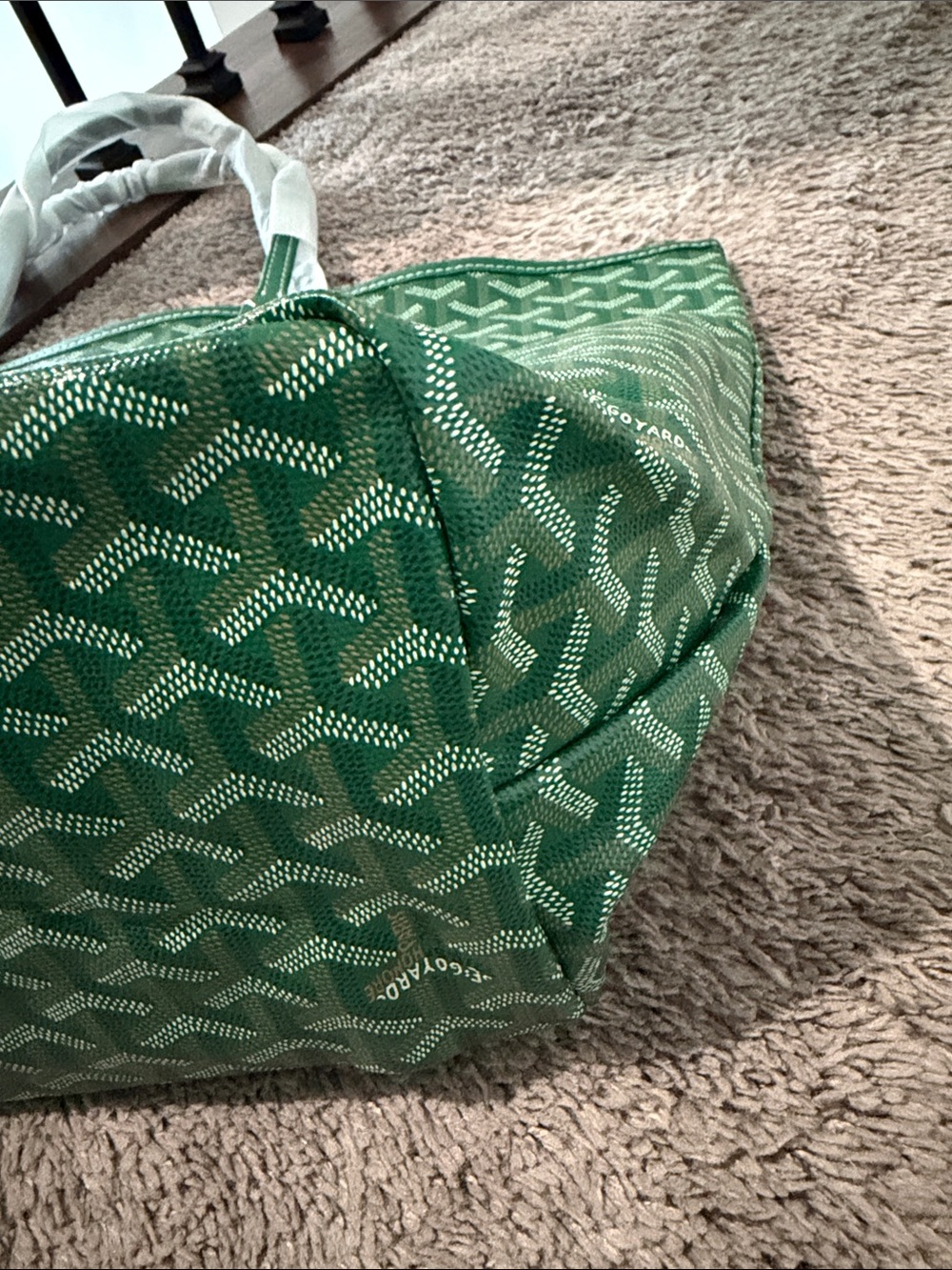 Goyard Green Patterned St. Louis Tote - Picture 3 of 7